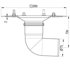 Line drawing of a lower part from the series Lower part-single ply membrane.